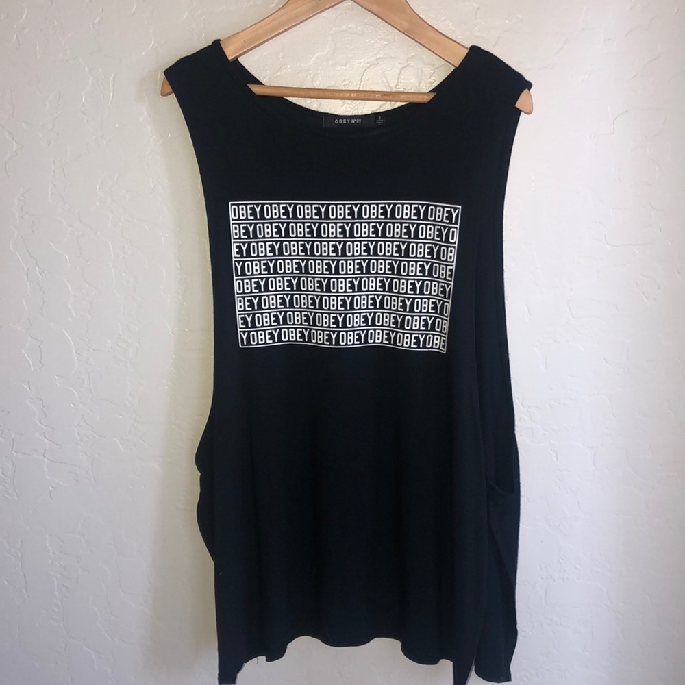 OBEY || NWOT side cut tank top